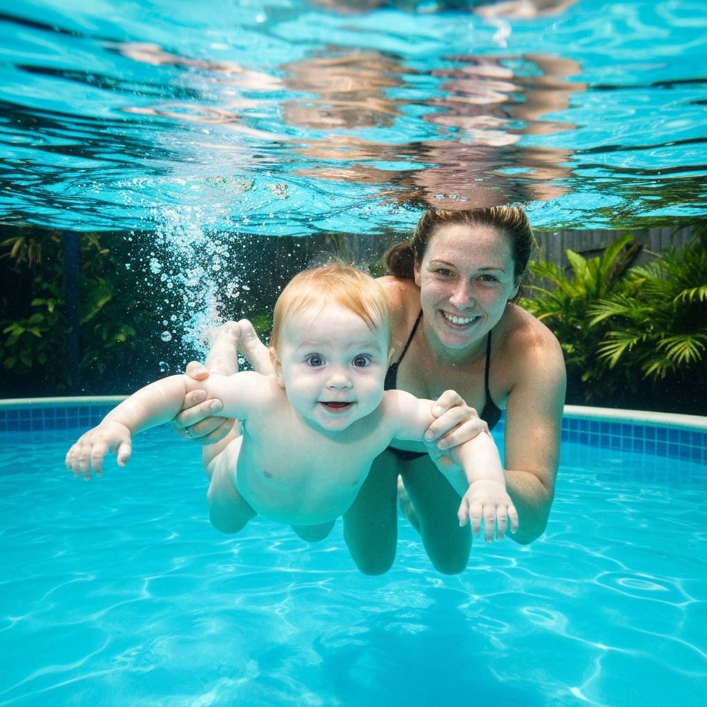 Baby swimming